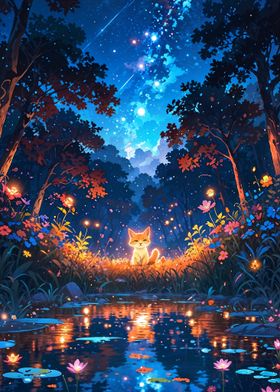 Cat in Enchanted Forest