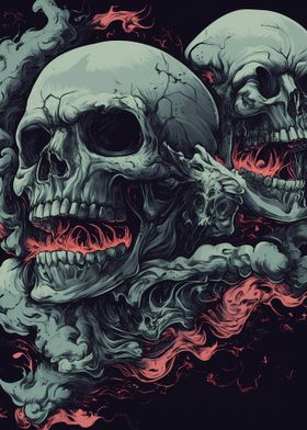 Skull Smoke Art