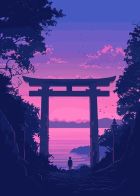 Japanese Gate Sunset