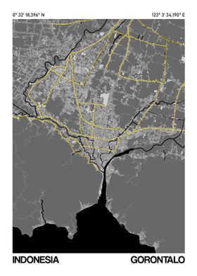 Gorontalo Map Poster