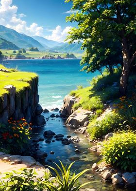 Serene Creekside Landscape