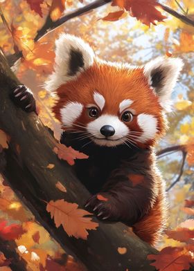 Red Panda in Autumn