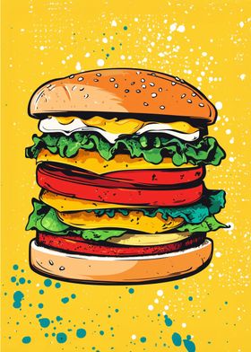 Giant Burger Illustration