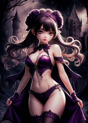 Purple Gothic Anime Girl