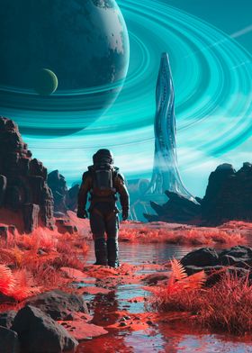 Astronaut on Alien Planet