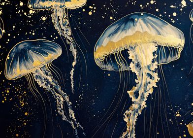 Gold & Blue Jellyfish