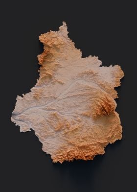 Centre Region relief map