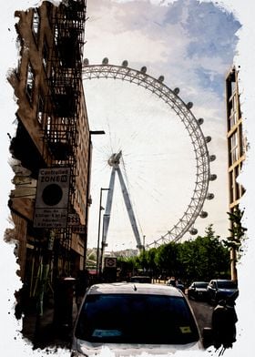 London Eye Watercolor