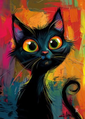 Kiss Me - A Goofy Colorful Cat