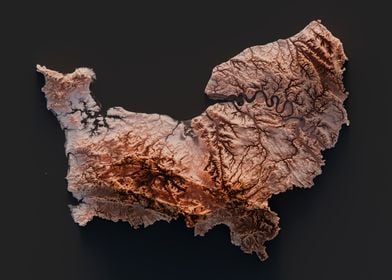 Normandy Region Relief Map