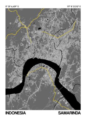 Samarinda Map Poster