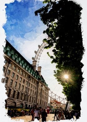 London Eye Watercolor