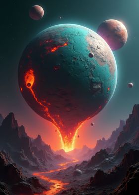 Surreal Lava Planet Glow