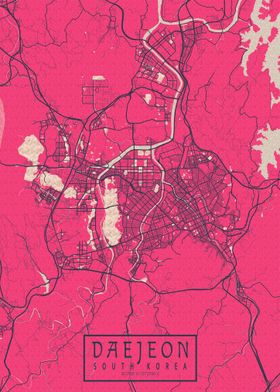 Daejeon City Map Blossom