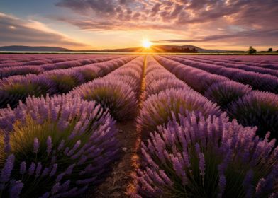 Lavender Field Sunset