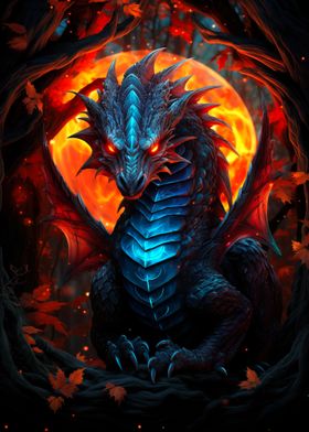 Majestic Fiery Dragon