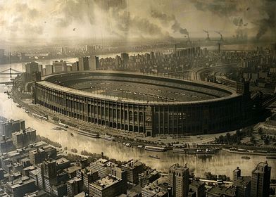 Vintage Stadium Aerial View