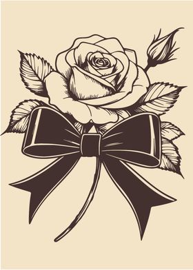 Vintage Rose and Bow