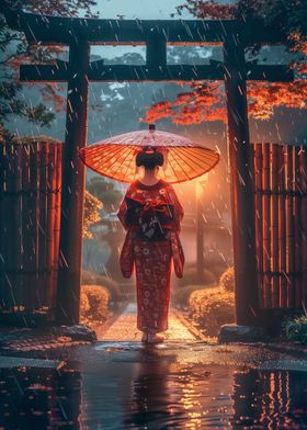 Japanese Woman Umbrella