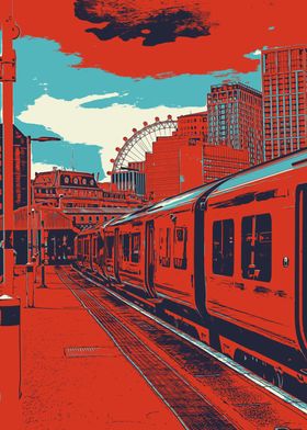 London Train Station Pop Art