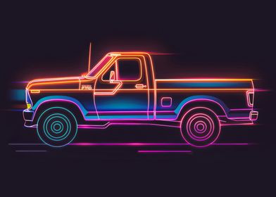 Neon Pickup Truck