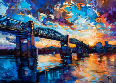 Bridge Sunset Painting