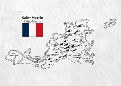 Handdrawn Saint Martin Map