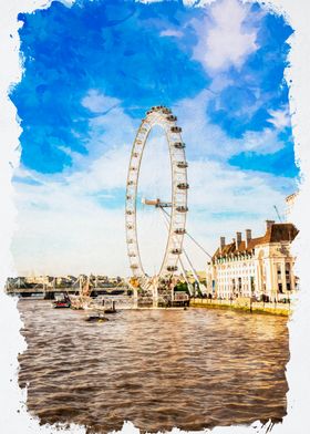 London Eye Watercolor