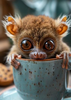 Tiny Tarsier in a Cup