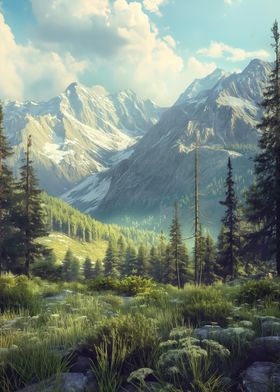 Mountain Meadow Landscape