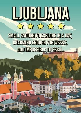 Ljubljana Funny Travel Poster