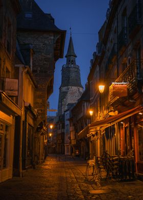 Dinan France by night