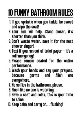 Funny Bathroom Rules