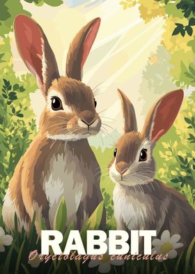 Rabbit Family Poster