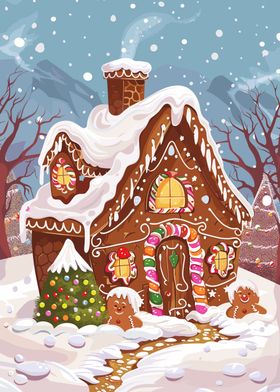 Gingerbread House in Winter