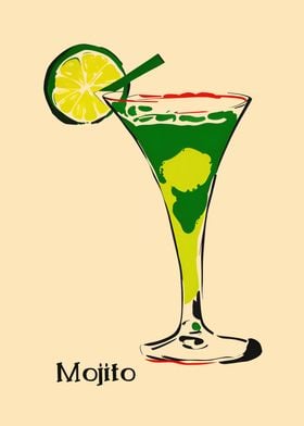 Mojito Cocktail Illustration