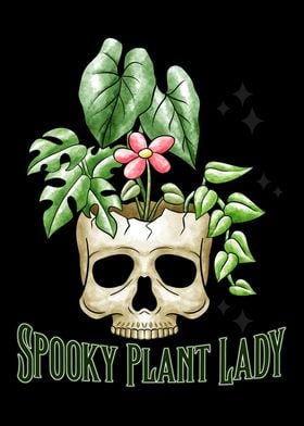 Spooky Plant Lady Skull