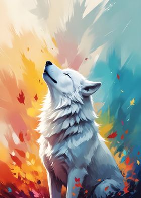 White Wolf in Autumn Serenity Howl