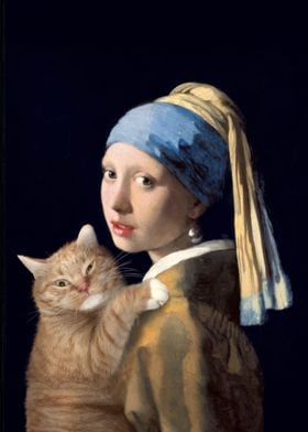 Meme Girl with Cat