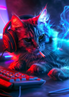 Cyber Cat Gamer