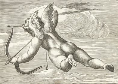 Winged Cupid with Bow