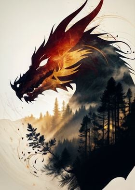 Dragon Forest Silhouette