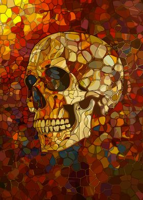 Original Stained Glass Skull Art