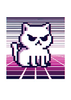 Pixel Cat Glitch Art