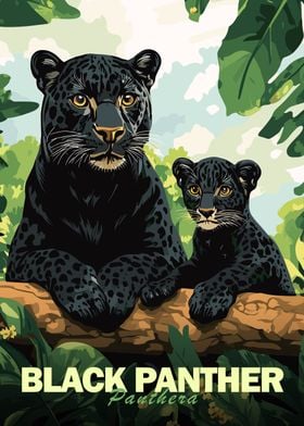 Panther Family Poster