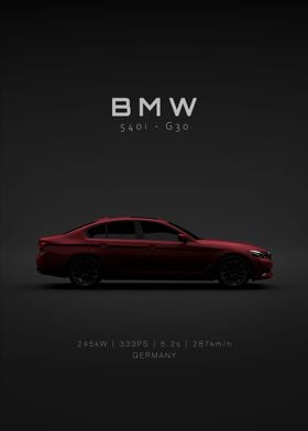 BMW 540i G30 Red Specs