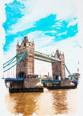 Tower Bridge Watercolor