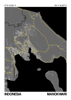 Manokwari Map Poster