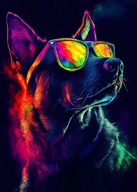 Neon Cool Dog