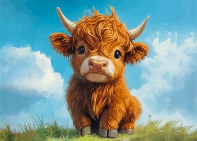 Cute Highland Cow Calf